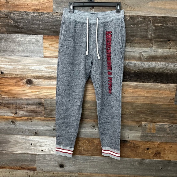 Abercrombie & Fitch Joggers Women's Extra Small Sweatpants Gray Pockets Logo - Picture 1 of 10